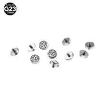 10 шт./лот G23 титановый микро кожный пирсинг Кожный Якорь Топ пирсинг кожа дайвер Кристалл Топ пирсинг OMBLIGO Украшения для тела