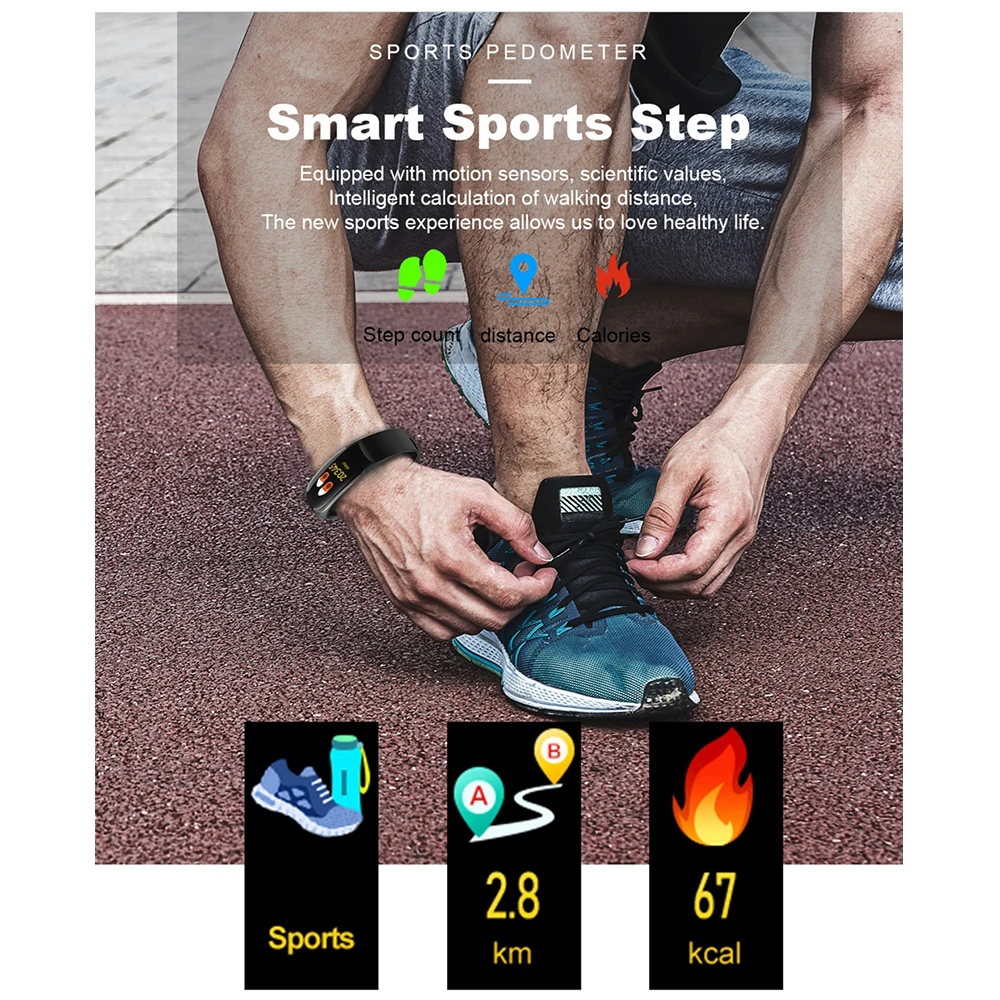 ZUCOOR умный Браслет Шагомер Пульс монитор Фитнес электроники Камера Smartband Rastreador ZB58