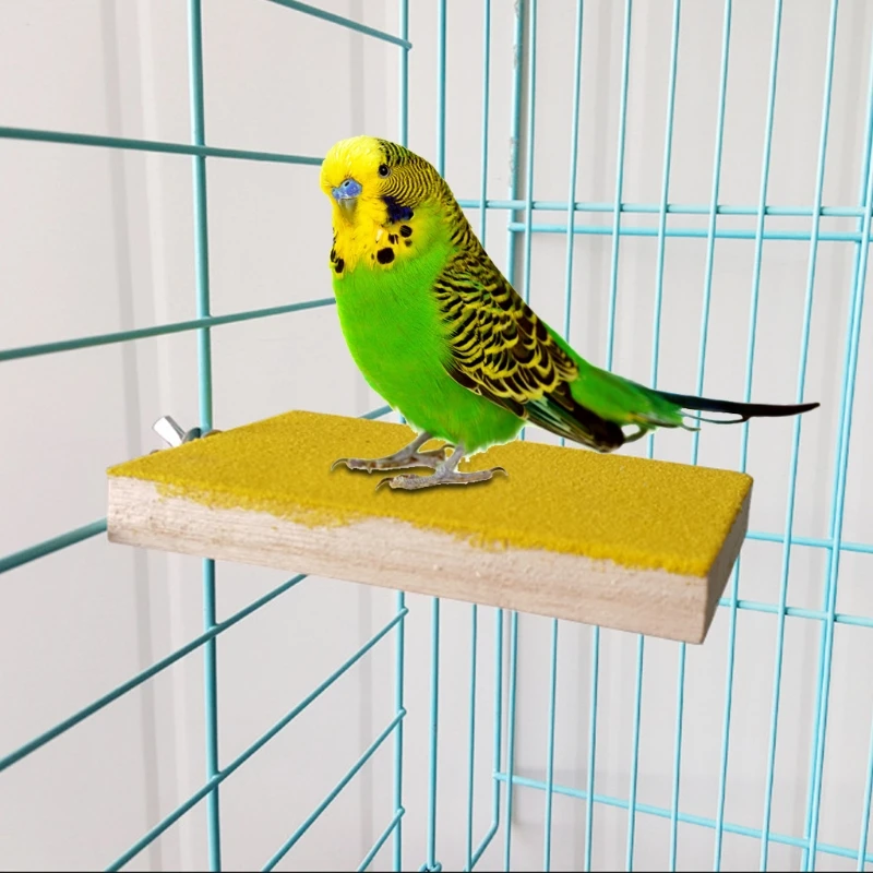 

Parrot Perch Stand Holder Platform Colorful Wood Paw Grinding Bird Parakeet Toys