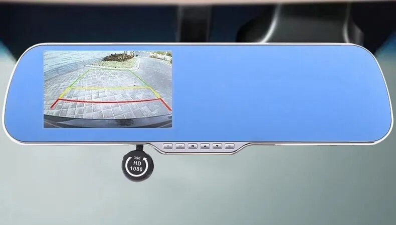 Best dvr зеркало заднего вида Двойной объектив 5 "Touch gps навигации 8 ГБ Android 4,0 HD 1080 P Bluetooth видео регистраторы Бесплатная географические карты