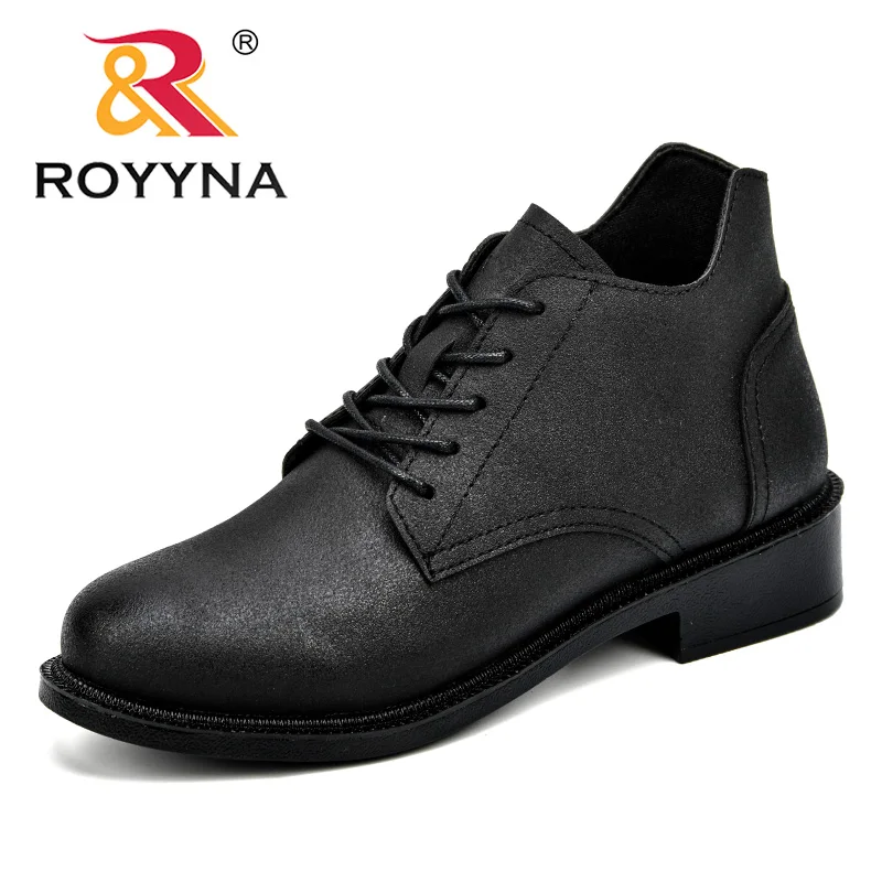 

ROYYNA Women Ankle Boots 2018 Autumn Female Casual Shoes Woman Flat Fashion Platform Round Toe Solid Comfortable Lace Up