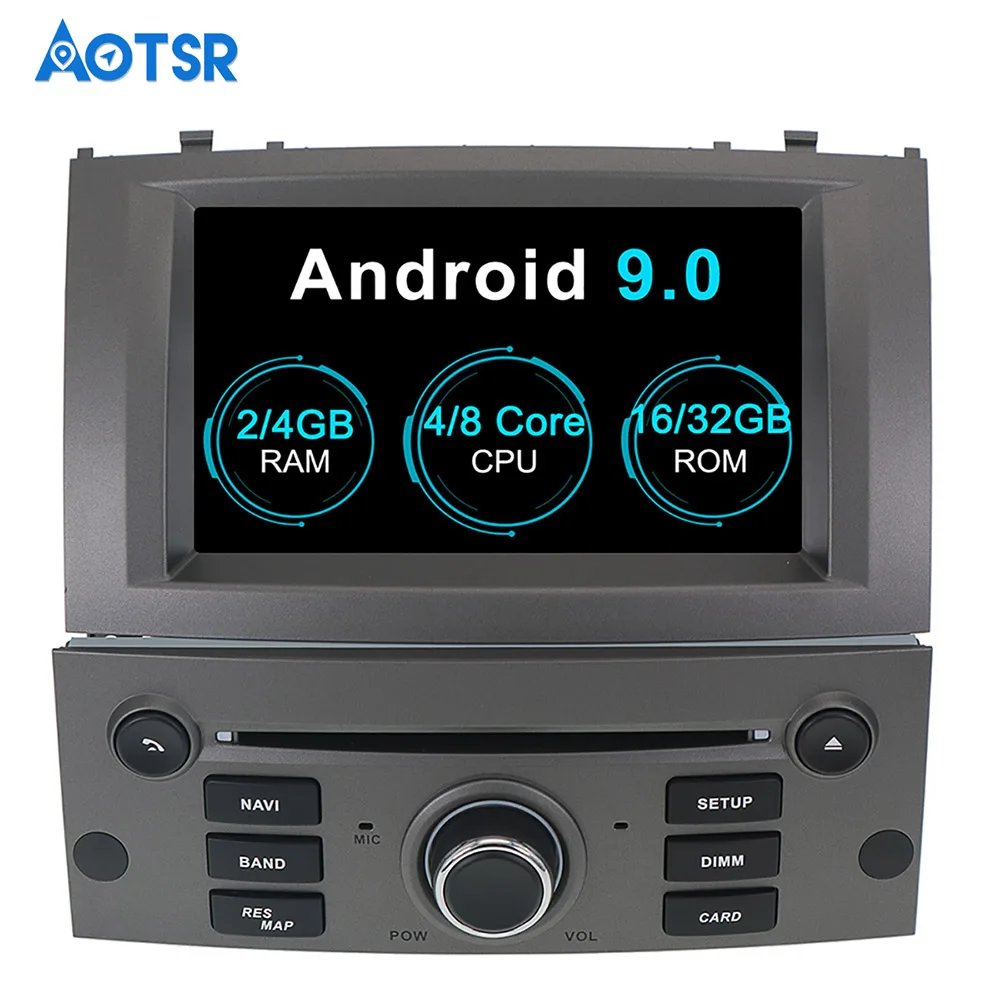 

Android 9.0 Car DVD CD Player GPS Navigation for Peugeot 407 2004-2010 Car GPS Satnav Car Radio Stereo Unit Multimedia WIFI