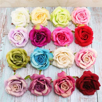 

High quality large curly rose head handmade DIY fake rose flower silk cloth suitable for party wedding flowers valentine