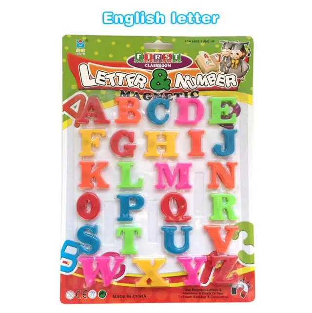 Пластиковые магнитные карточки с буквами на английском или арабском языке, доска для рисования, Детские обучающие игрушки - Цвет: ABC