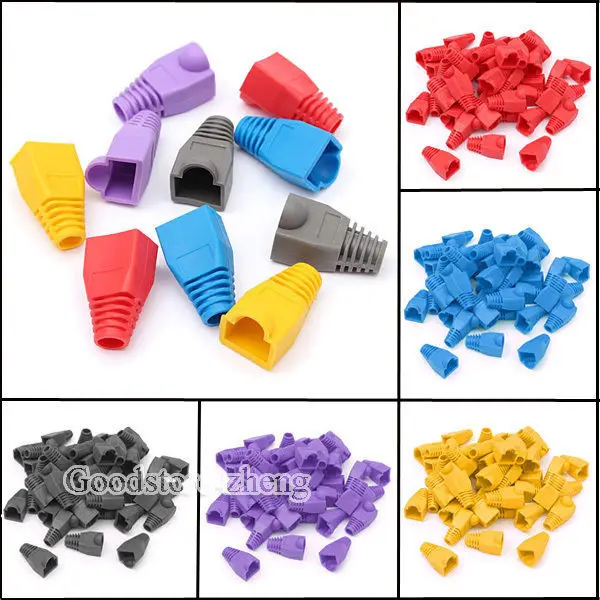 

100pcs Network Cable Connector Ethernet CAT5/CAT5E RJ45 Strain Plug Cover Boot Caps