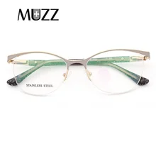 MUZZ стильный с кошачьим глазом Женские оправы для очков металлические очки оправа женские очки по рецепту прозрачные очки для б