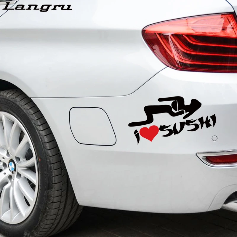 Langru новый дизайн I Heart Sushi Love Srticker Забавный автомобильный Стайлинг мотоцикл