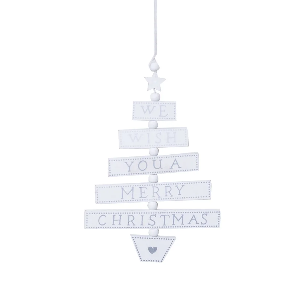 

Wooden Letter Sign Pendant Hanging Christmas Tree Decoration Ornaments (White)