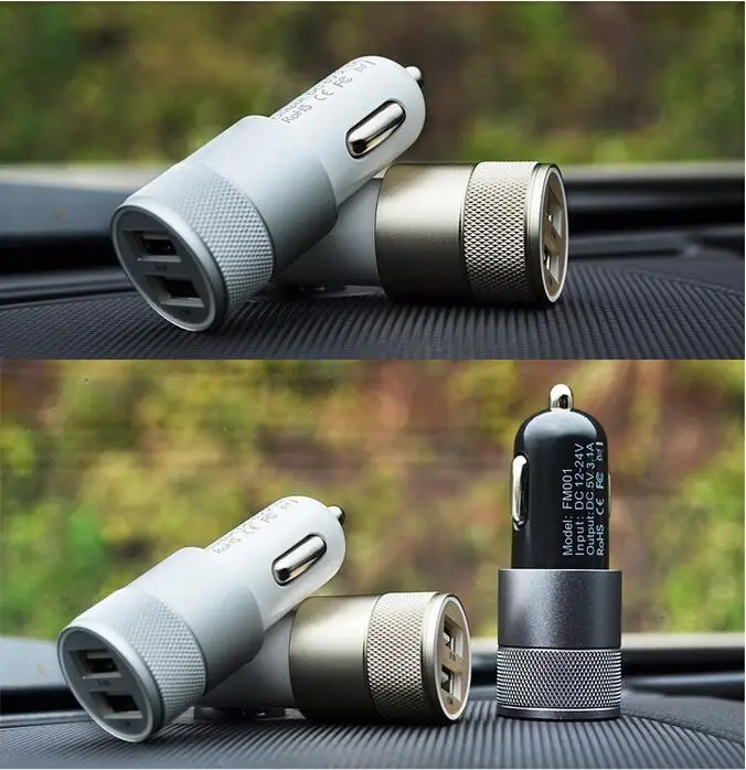 Модный Универсальный автомобильный адаптер с двумя usb портами 12 В 24 2 1 А