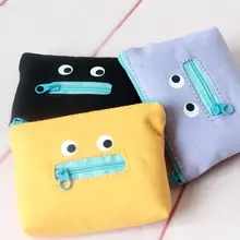 1pc Zipper Cute Cartoon Shut Up Monster Coin Lovely Organizer Bag Purse Gift Girl Student Accessory Funny w45