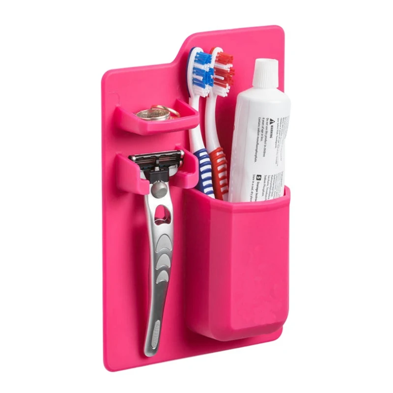 

Acquisitions Silicone Organizer Bath Powerful Toothbrush Holder Toothbrush holder Silicone Mirror Bathroom