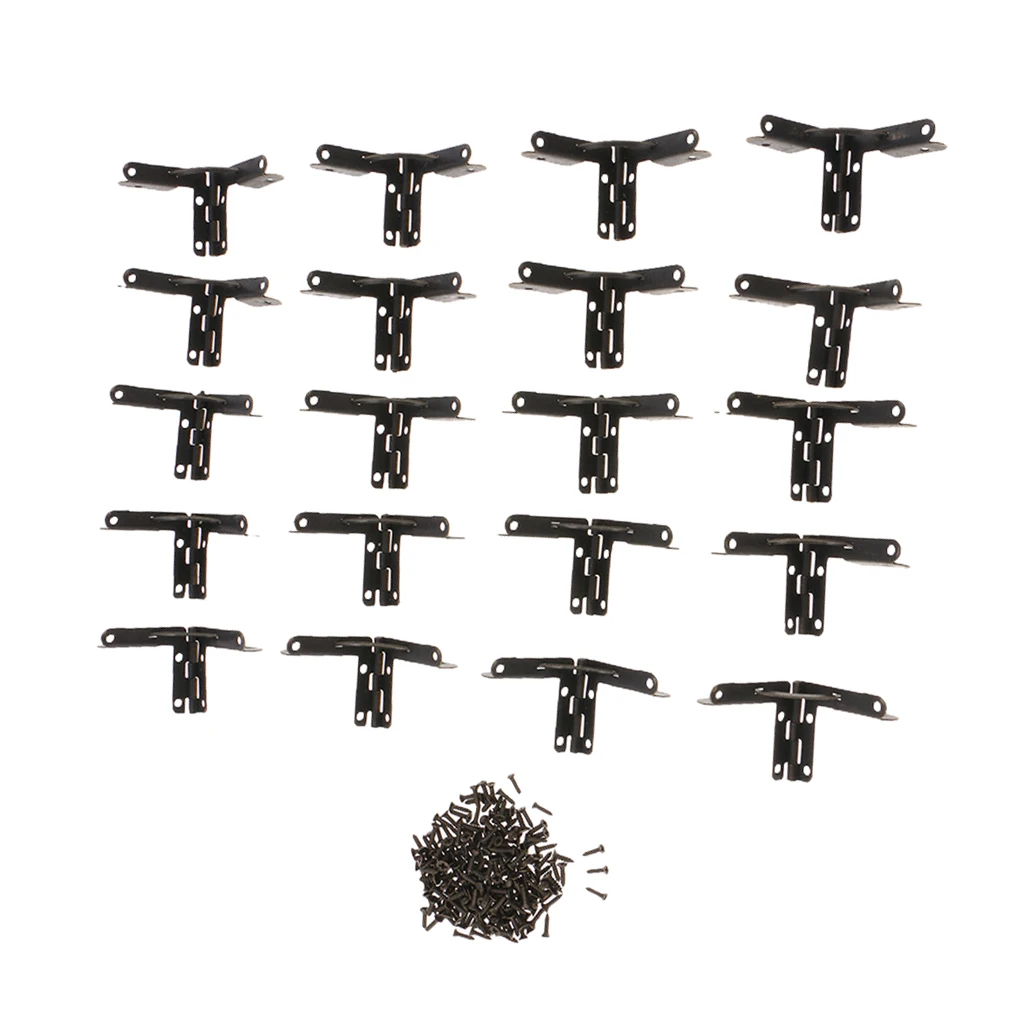 20pcs 90 Degree Angle Support Spring Hinges Door Hinge for Small Jewelry Wine Case Cabinet Watch Box Wooden Lid