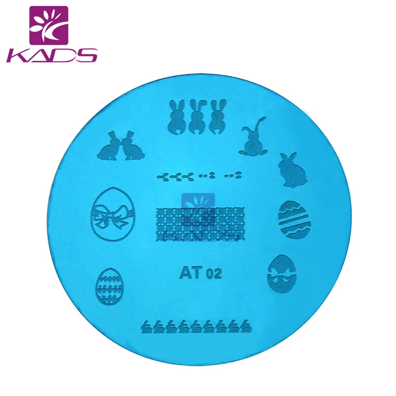 KADS AT02 Пасха Стиль Яйца и Кролик ногтей штамп шаблон nail art Для моды diy для красоты