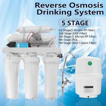 

5 RO Reverse Osmosis System Drinking Water Filter Kitchen Purifier Water Filters Membrane System Filtration With Faucet