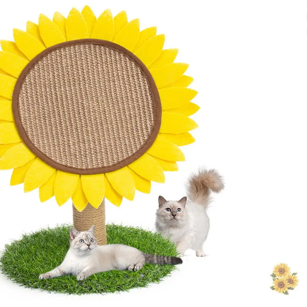

MeterMall Round Sisal Sunflower Shape Cat Scratch Board Cat Jumping Climbing Play Toy Furniture for Pet Kitten