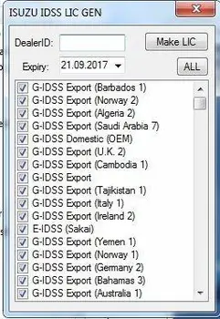 

For ISUZU E-IDSS and G-IDSS keygen ( License generator)