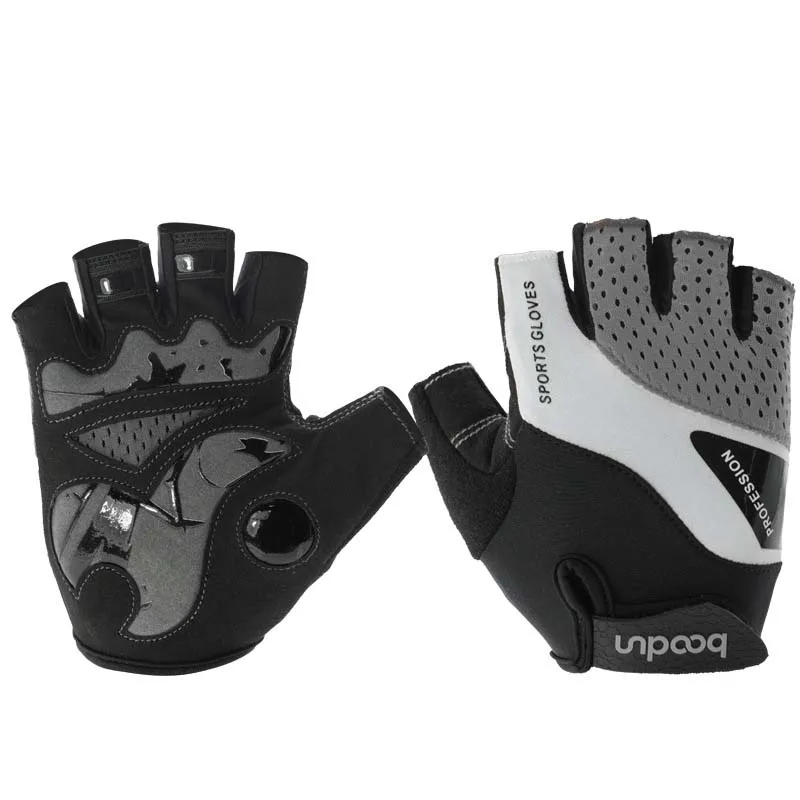 Велосипедные перчатки с полупальцами для мужчин и женщин, летние спортивные противоударные велосипедные перчатки MTB, дышащие тянущиеся перчатки из лайкры для мотоцикла, тренажерного зала - Цвет: Gray
