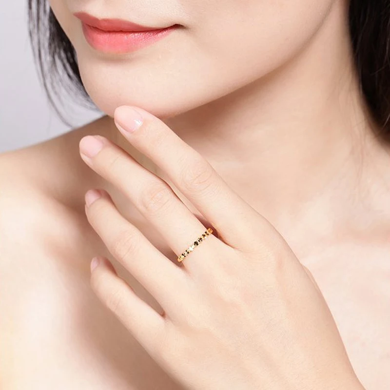 HMSS 24K Gold rings real solid drill a small tail ring to girlfriend real good nice trendy hot sale new 2023 au999 fine jewelry