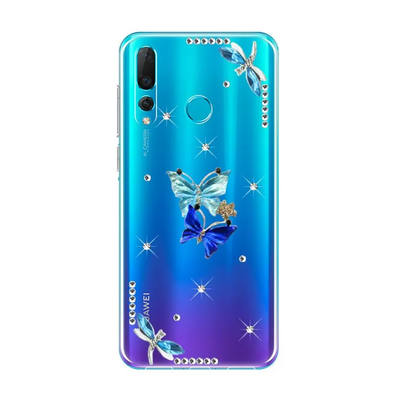 Прозрачный чехол для Huawei Y6p Y8s Y6 Y9 2019 бабочка Nova 7 SE P20 P30 Pro Honor 9A 10i 20 lite