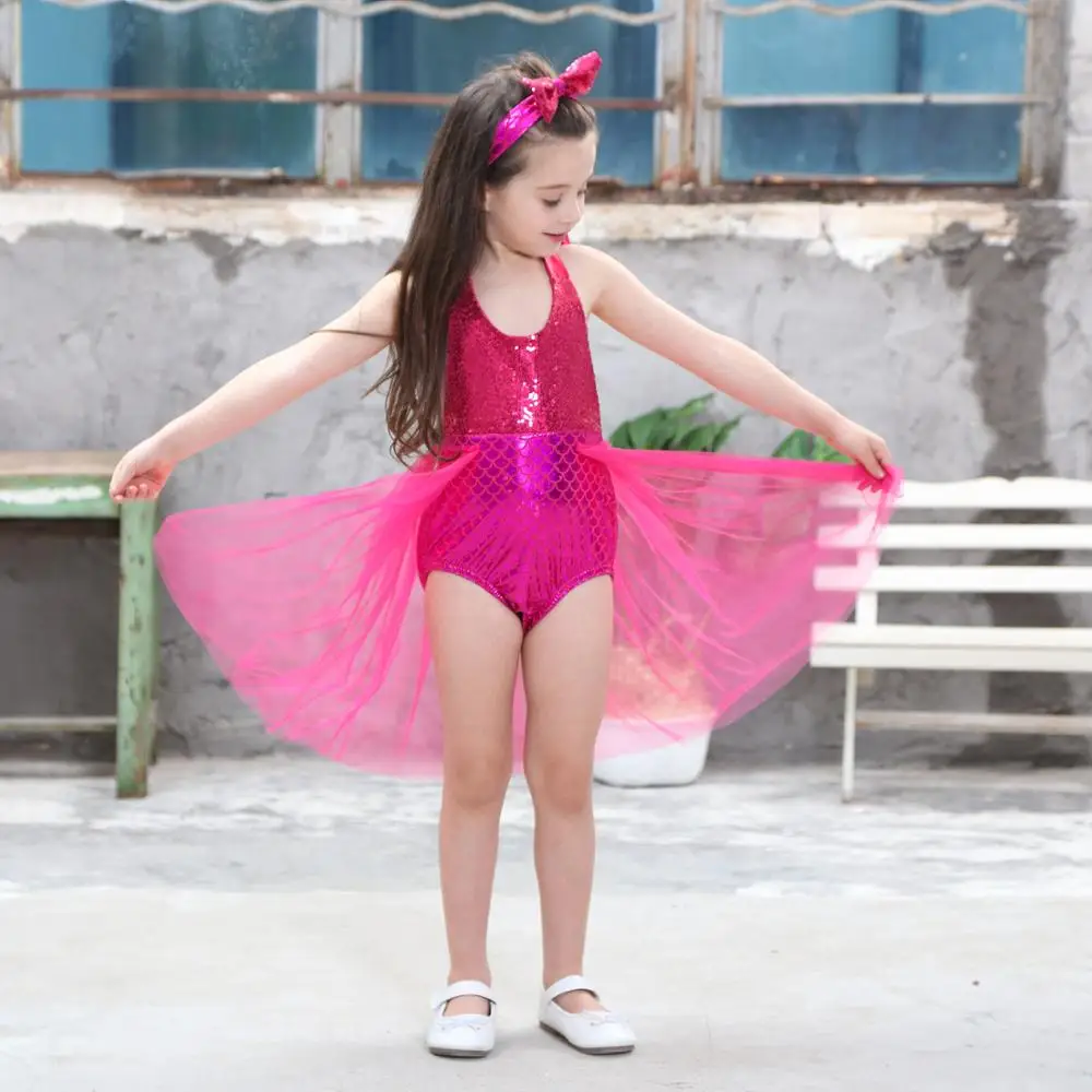 

Children's Mermaid Dress Girls Swimming Clothes Loaded Girl fish scale Swimsuit Bikini 2019 Women