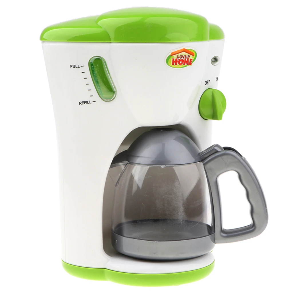  Children Pretend Play Home Appliance Electric Bread Maker + Coffee Machine Cleaning Tool Furniture Toy Educational