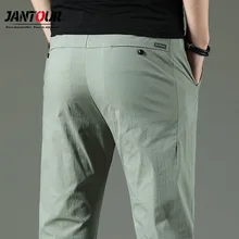 Бренд Jantour, весна-осень, классические высококачественные мужские повседневные брюки, мужские повседневные брюки, деловые прямые брюки, размер 28-38