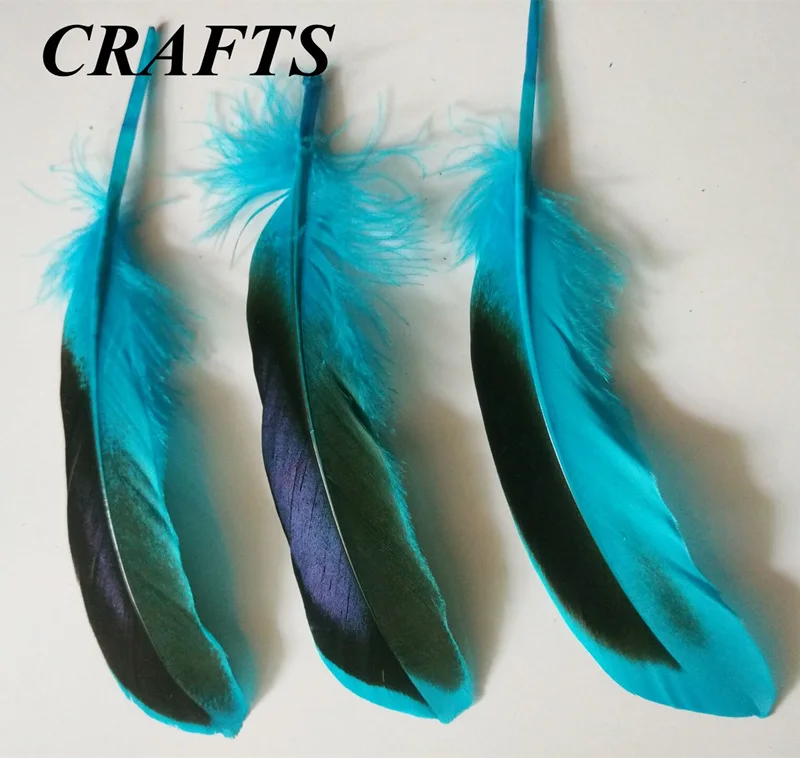 Распродажа 10 шт. натуральные дикие утиные перья, 4-6 дюймов/10-15 см, декоративные поделки своими руками - Цвет: blue