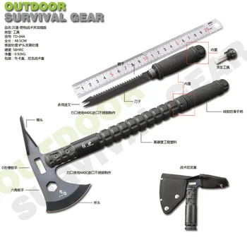 

Free shipping Dogs tactical camping axe 7Cr17 Mov stainless steel jungle multi-functional survive hoe