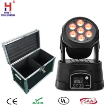 7x12 Вт Мини Светодиодный dmx прожектор свет клуб DJ сценическое освещение вечерние Дискотека фонарь с подвижной головкой с летным чехлом(2 шт./лот