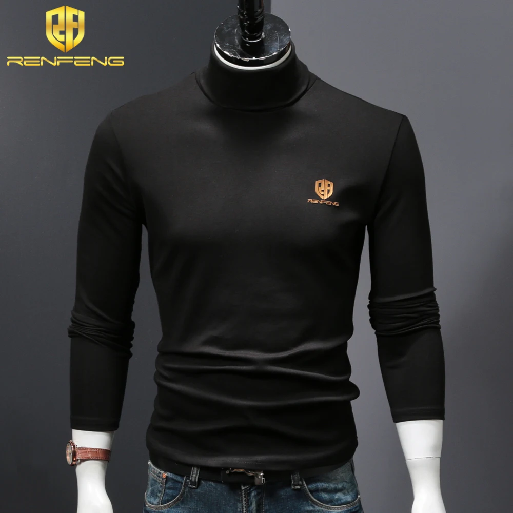 men's shirts underwear winter men's 95% cotton undershirts long sleeve thermo shirt plus velvet foldable turtleneck wram clothes (8)