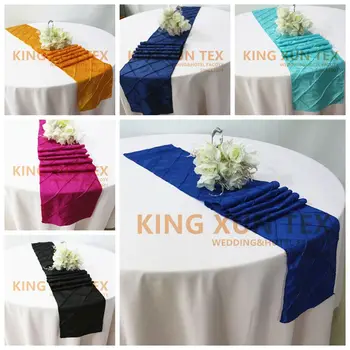 

Taffeta Pintuck Table Runner For Banquet Wedding Table Cloth 's Decoration