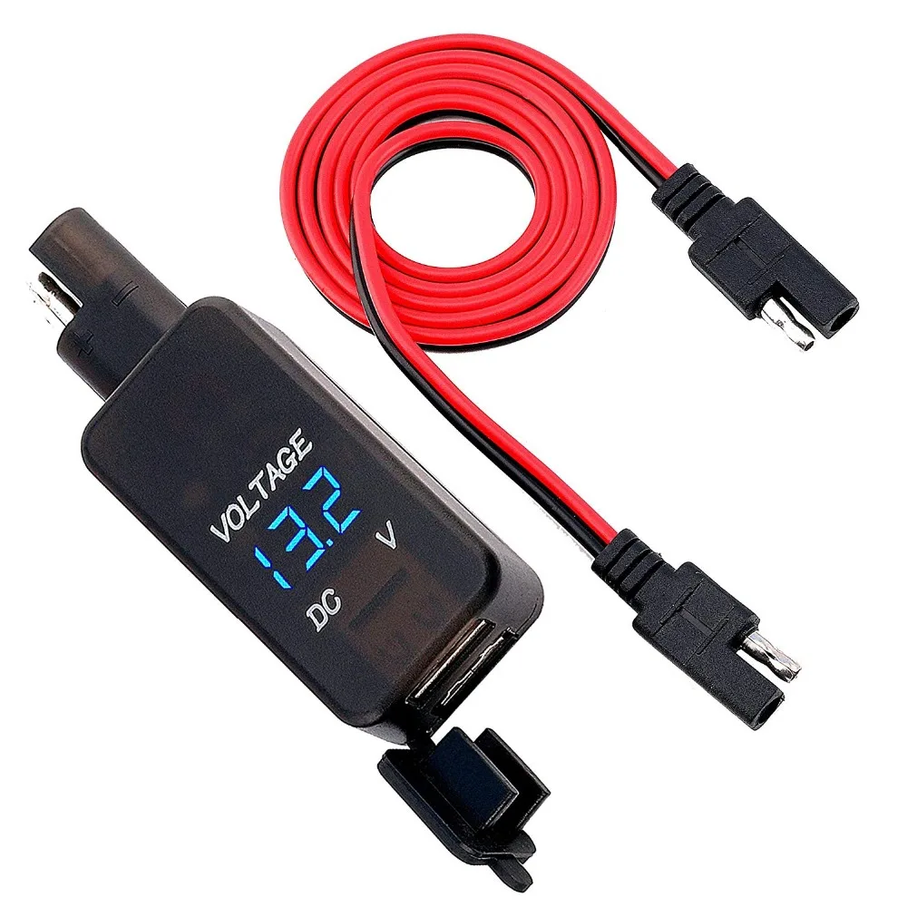 

MOTOPOWER MP0620 4.2Amp Motorcycle Dual USB Charger Kit SAE to USB Cable Phone Tablet GPS Charger with LED Voltage Display
