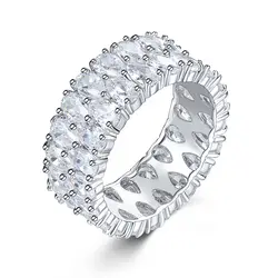 Серебряное кольцо тонкой моды для женщин и мужчин подарок серебряные ювелирные изделия Роскошные Блестящий Цирконий HSMVVMBL