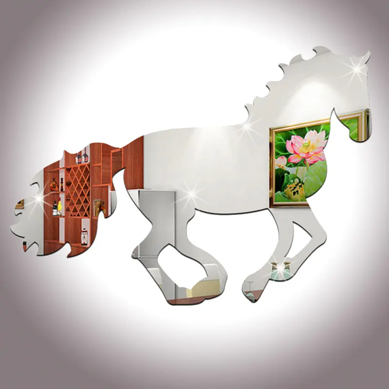 

Acrylic 3D Mirror Wall Stickers Galloping Horse Wall Sticker for Kids Room Decal Home Decor DIY Living Room Bedroom Art Decor