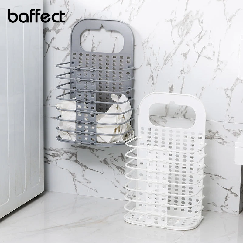Baffect سلة الغسيل البلاستيك للطي سلة الغسيل متعددة الوظائف القذرة صندوق تخزين ملابس سلة للحمام المطبخ غرفة نوم