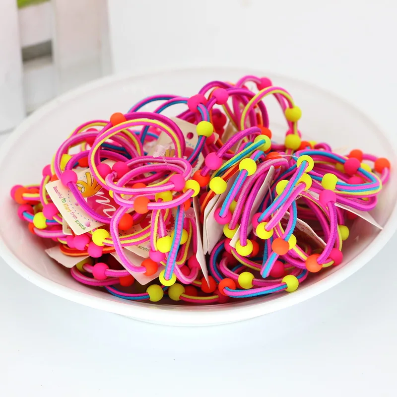 

isnice Headwear 50pc/lot Dia 30mm korean Rainbow Color Gum For Hair Rubber bands Small cute hair accessories gum girl ornaments