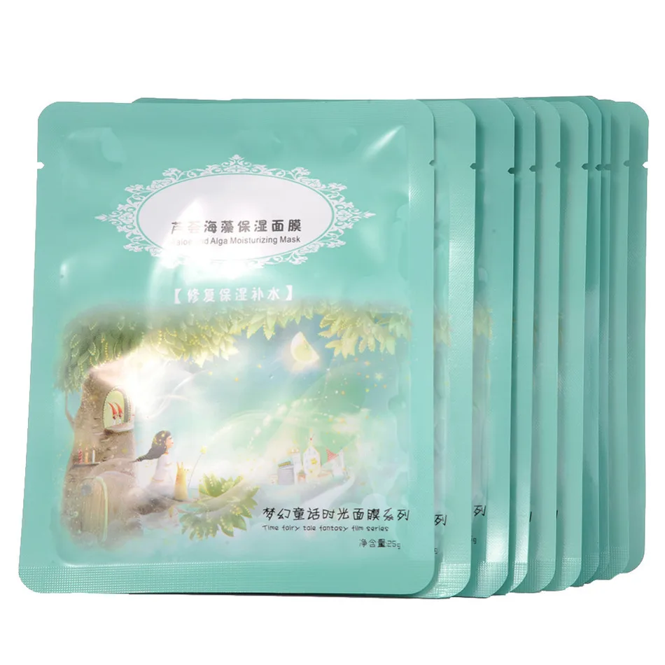 Новинка 10 шт./лот алоэ и Алга растительный коллаген кристальная маска для лица