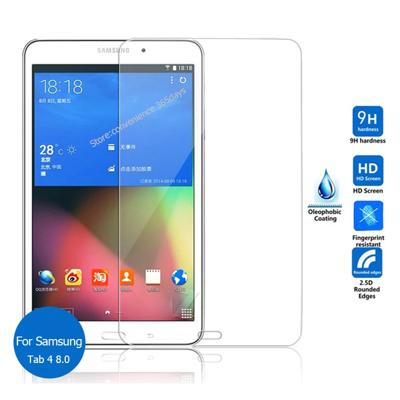 2 Pack 9H Tempered Glass Screen Protector for Samsung Galaxy Tab 4 8.0 SM-T330 