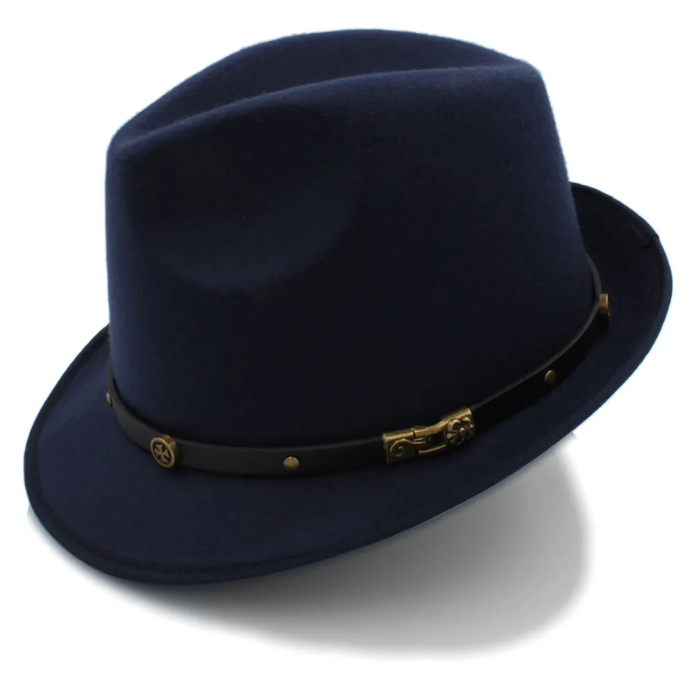 Мужская шерстяная шапка Fedora для джентльмена зима осень шляпа Хомбург джаз с