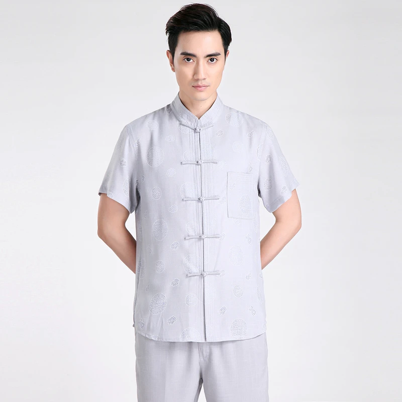 Free shipping Short Sleeve Tang suit font b Chinese b font font b Traditional b font
