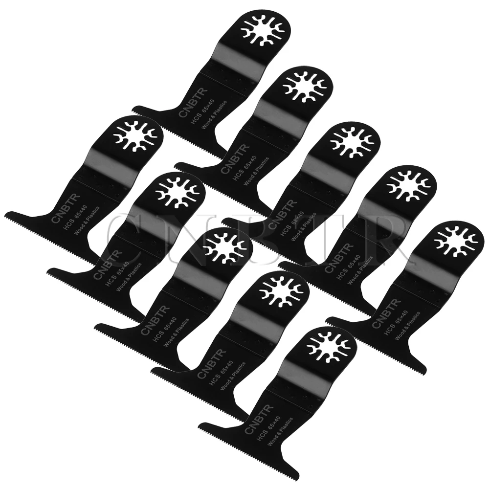 

CNBTR 10pcs 65x40mm Oscillating Multitool Universal Saw Blades with FineTeeth