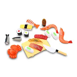 12 шт. Притворись Играть дома морепродуктов суши Развивающие игрушки для 3-6 лет Кухня наборы посуды безопасности Пластик резки игрушка