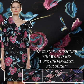 

French catwalk jacquard brocade fabric elegant dress yarn-dyed fabric fashion gold jacquard fabric wholesale jacquard cloth