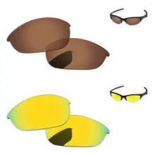 24 K золотой и медный коричневый 2 пары Поляризованные Сменные линзы для половины солнечные очки к куртке рамка UVA и UVB Защита