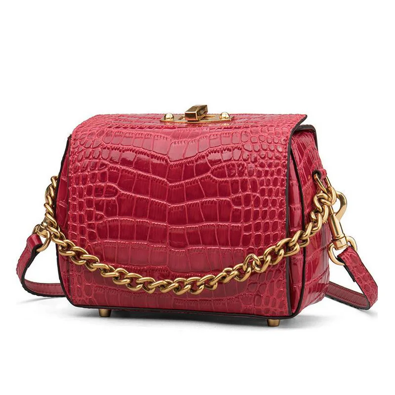 Kajie Brand Crocodile Luxury Handbags Women Bags Designer Genuine Leather Messenger Bags High Quality Ladies Chain Shoulder Bags