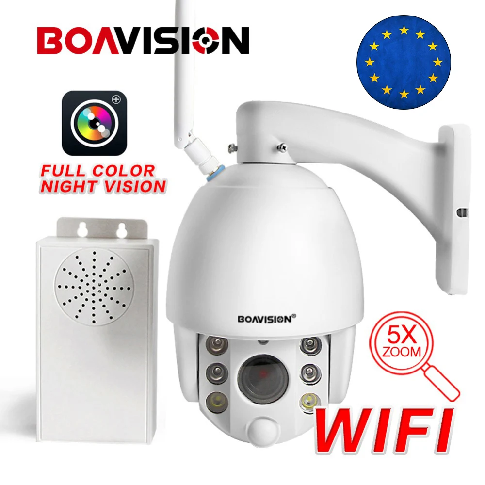 

1080P Wireless PTZ IP Camera WI-FI 5X 10X Zoom Radar Detect Full Color Night View Audio Talk Speaker CCTV Security Video Cameras
