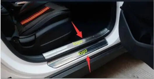 Stainless steel door sill scuff plate strip for 2015-2018 for Hyundai Tucson welcome pedal auto accessories 8pcs