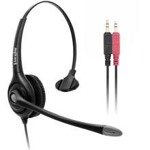 Двойной 3,5 мм разъем для наушников гарнитура для колл-центра, компьютер ноутбук гарнитура с QD(быстрое отключение) шнур