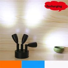 3 Вт/9 Вт подзарядка tripe головной оконный светильник, фото светильник, 3 головы ювелирный фон переносная барная стойка переключатель батареи точечный светильник