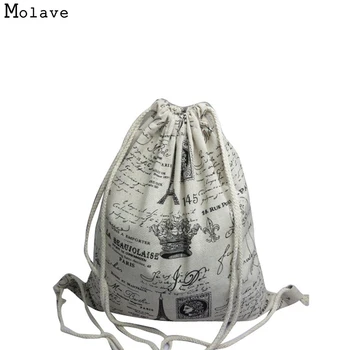 

Naivety New Unisex Retro Printing Backpack Portable Drawstring Bag Mochila 11S60927 drop shipping